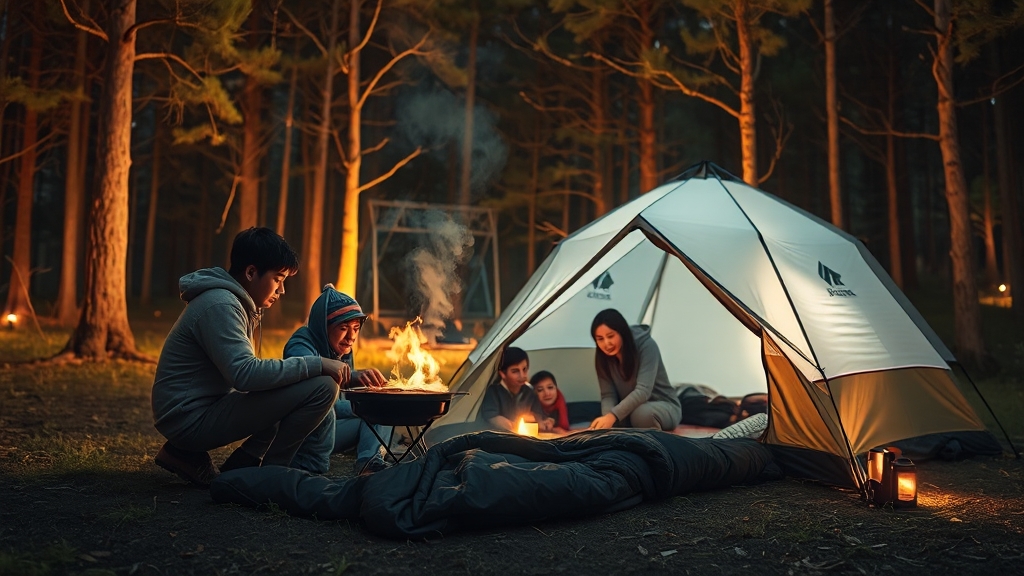 캠핑 준비물 & 요금 (realistic 스타일)