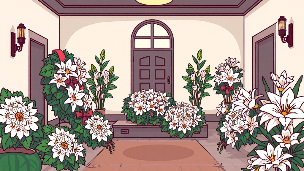 화환 종류 및 가격 (cartoon 스타일)