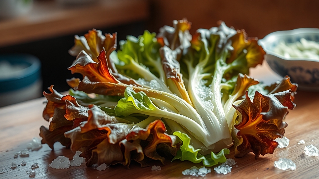 고들빼기 섭취 시 주의사항 및 부작용 (realistic 스타일)