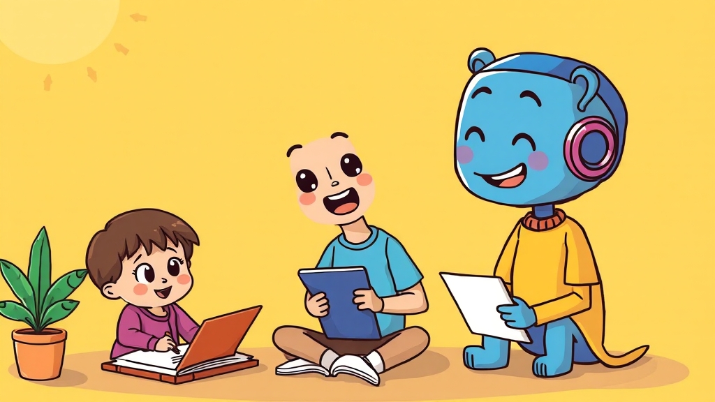 AI 기반 학습 도구 활용법 (cartoon 스타일)