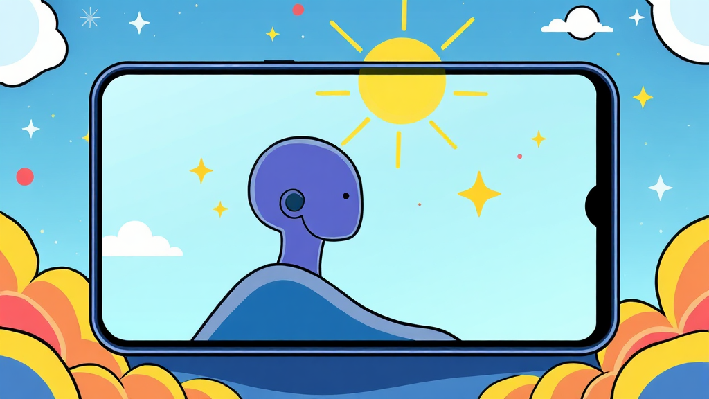 갤럭시 S26 성능 및 디스플레이: AI와 함께하는 스마트 경험 (cartoon 스타일)