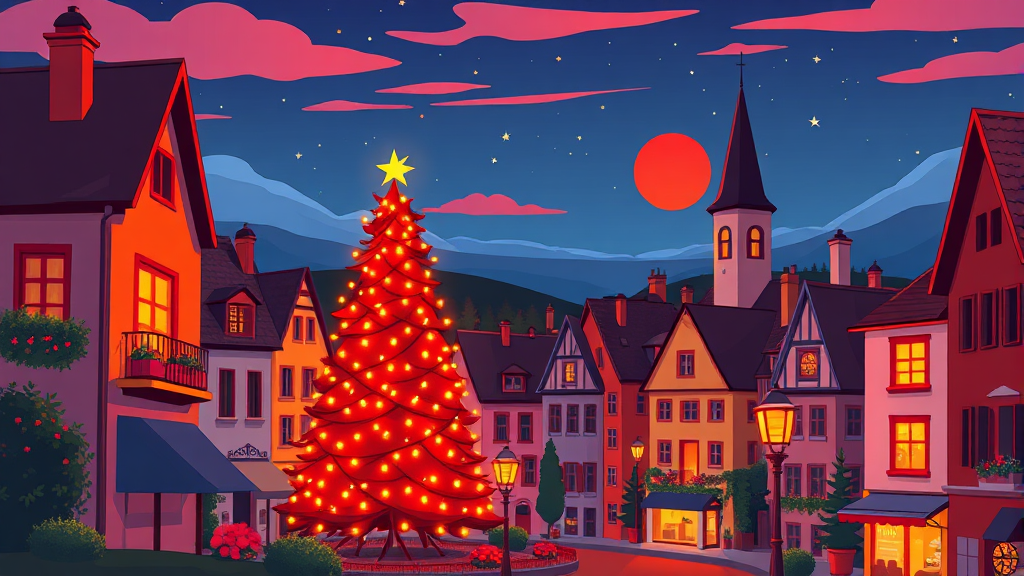 루덴시아 야경 감상 (cartoon 스타일)