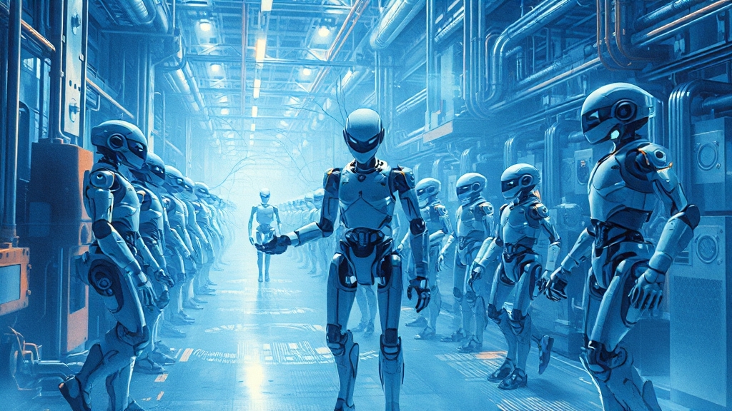 스마트팩토리에서 일하는 방법 (watercolor 스타일)