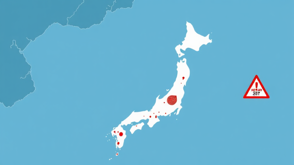 지역별 지진 위험도 분석 (도도부현 기준) (illustration 스타일)