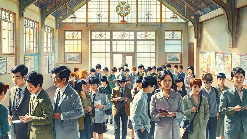 지역별 일자리 지원 정책 (watercolor 스타일)