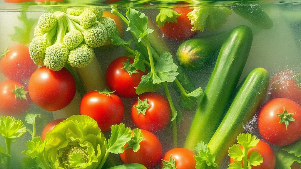 통풍에 좋은 음식: 채소류 (watercolor 스타일)