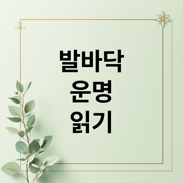 발바닥
운명
읽기 (족상 보는법)