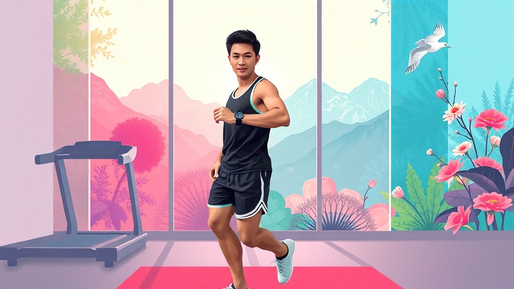 운동의 효과 (illustration 스타일)