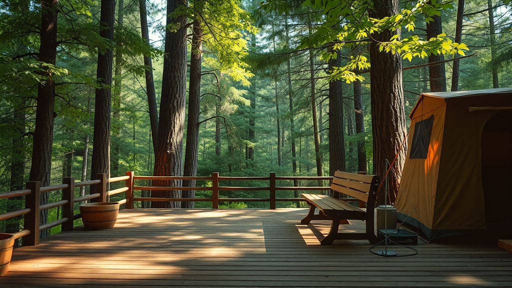캠핑 사이트별 특징 (realistic 스타일)