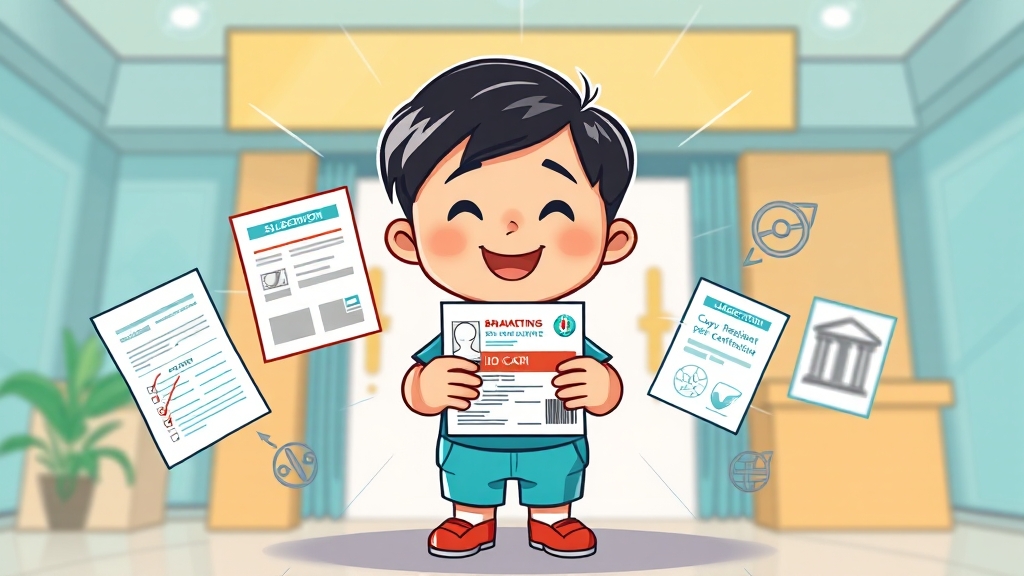 가입 시 준비 서류 (cartoon 스타일)