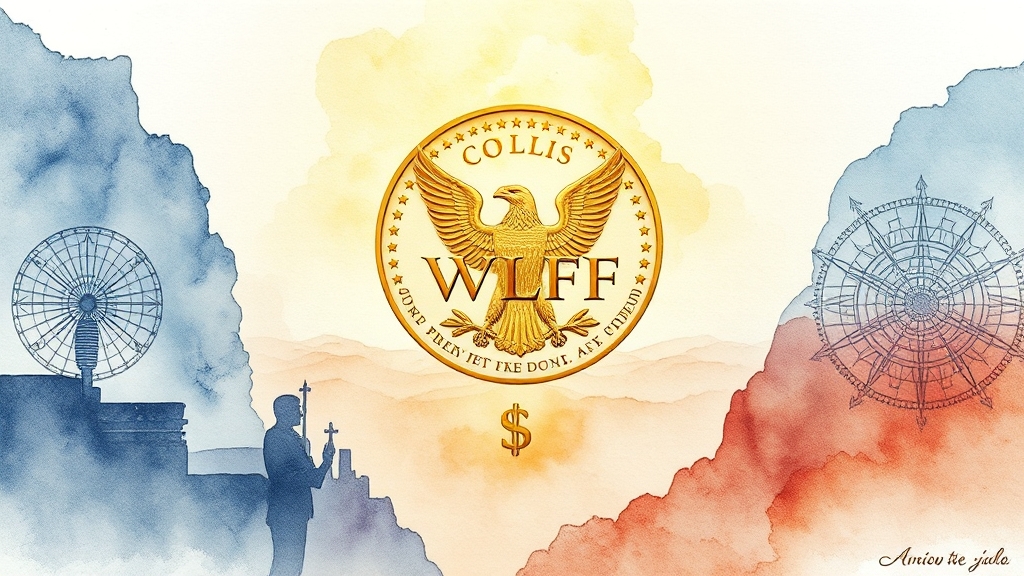 WLFI 코인 프로젝트 배경 (watercolor 스타일)