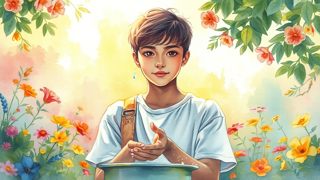 유행성 결막염 특징과 증상 (watercolor 스타일)