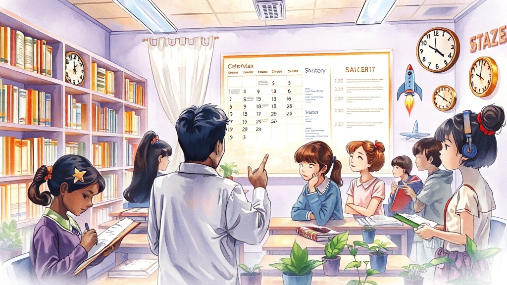 모의고사 일정 및 시간표 (watercolor 스타일)