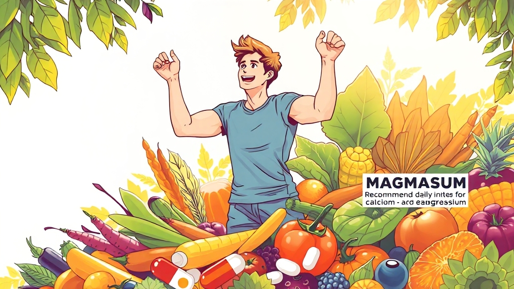 비타민별 일일 섭취량 가이드 (illustration 스타일)