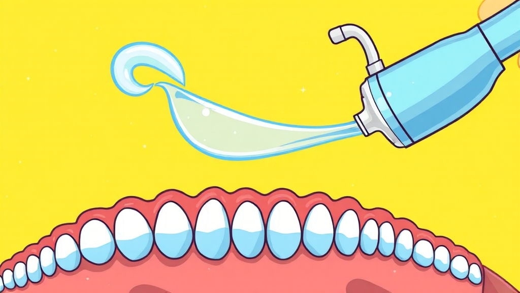 구강세정기 vs 기타 관리 도구 (cartoon 스타일)