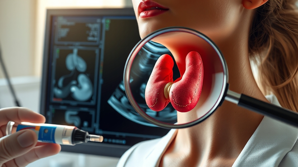 갑상선 기능항진증 진단 방법 (realistic 스타일)