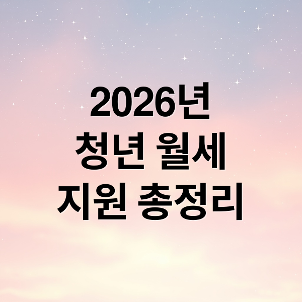 2026년
청년 월세
지원 총정리 (청년 월세 지원 신청 성공하는 방법 한눈 정리)