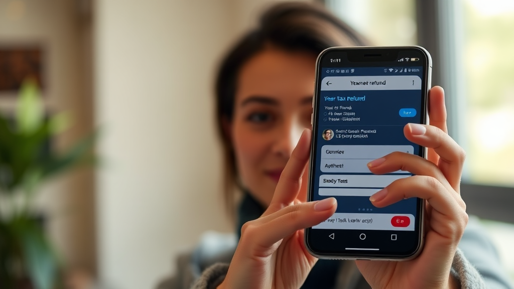 모바일 손택스 앱으로 연말정산 환급금 조회하기 (realistic 스타일)
