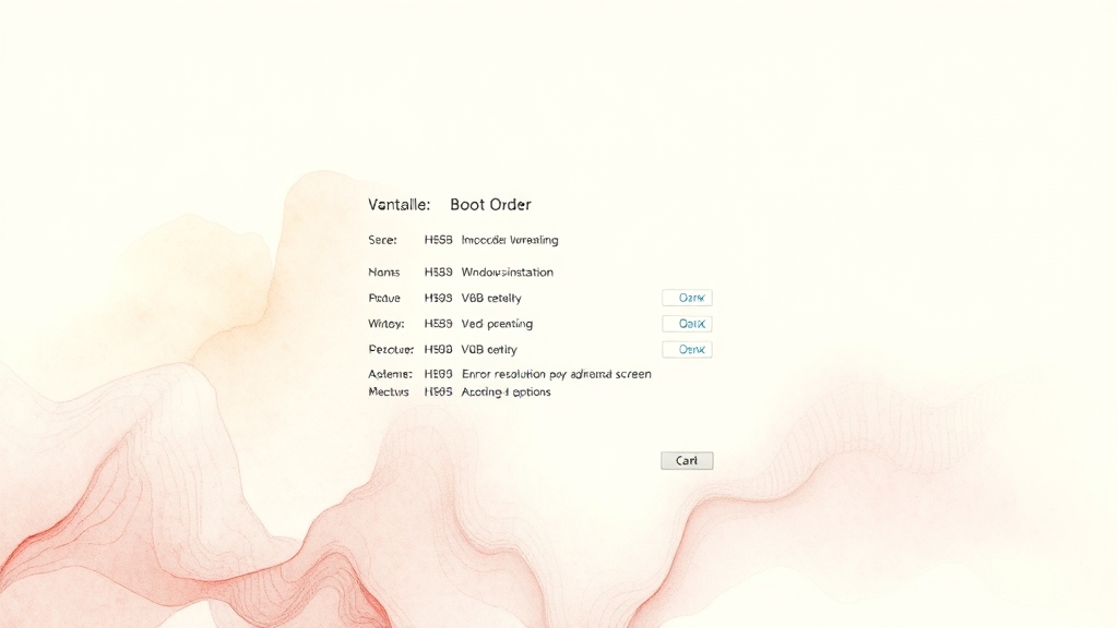 BIOS 설정 및 부팅 순서 확인 (watercolor 스타일)