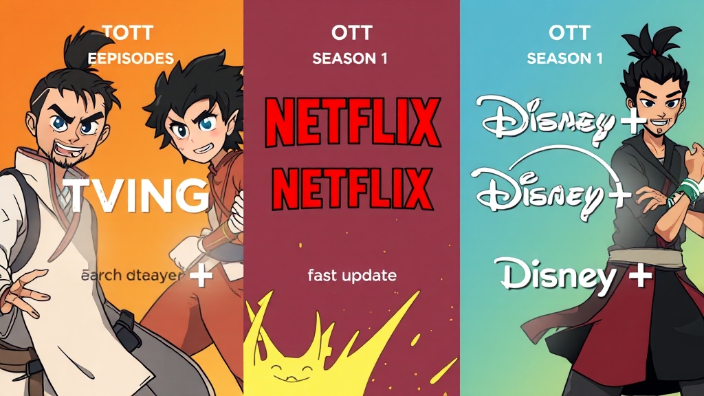 OTT 플랫폼별 시청 정보 (cartoon 스타일)