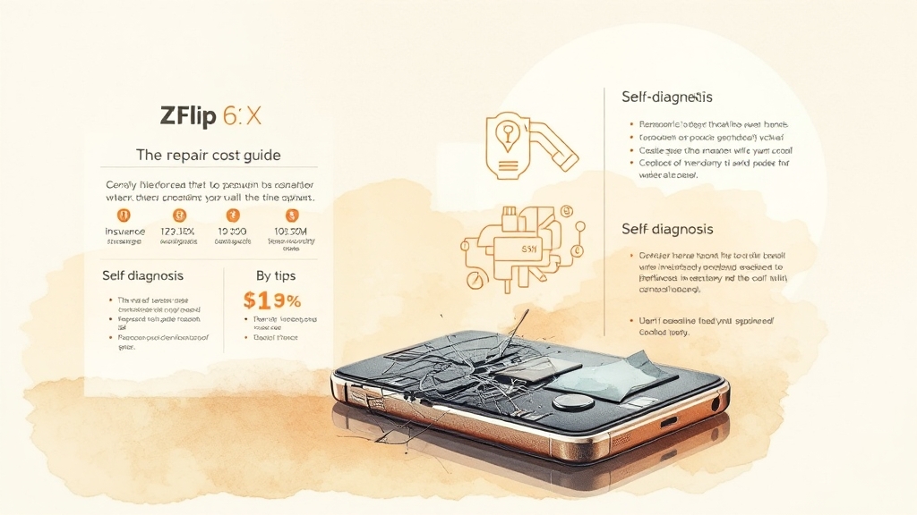Z 플립6 수리 비용 알아보기 (watercolor 스타일)