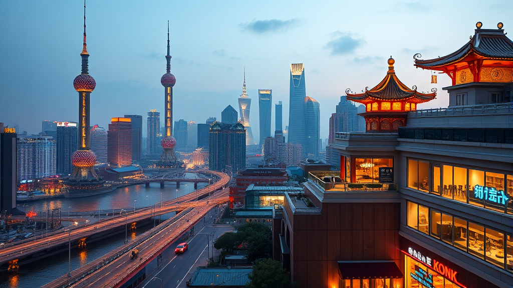 상하이 숙소 추천 (realistic 스타일)