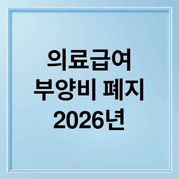 의료급여
부양비 폐지
2026년 (의료급여 부양비 제도 폐지 내년 1월)