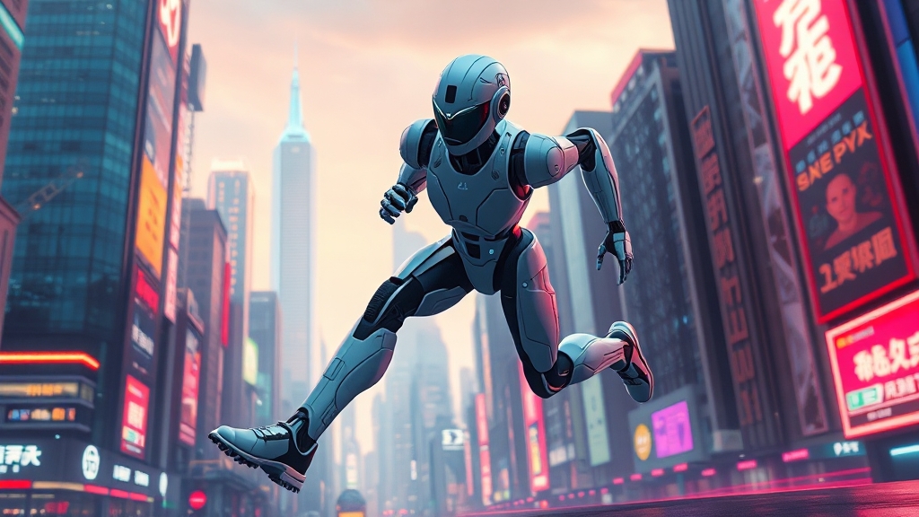 중국 휴머노이드 로봇 개발 (illustration 스타일)