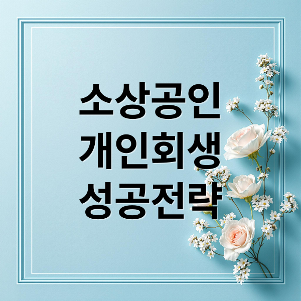 소상공인
개인회생
성공전략 (소상공인 개인회생 경험담)
