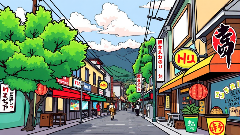 오키나와 맛집 탐방 (cartoon 스타일)