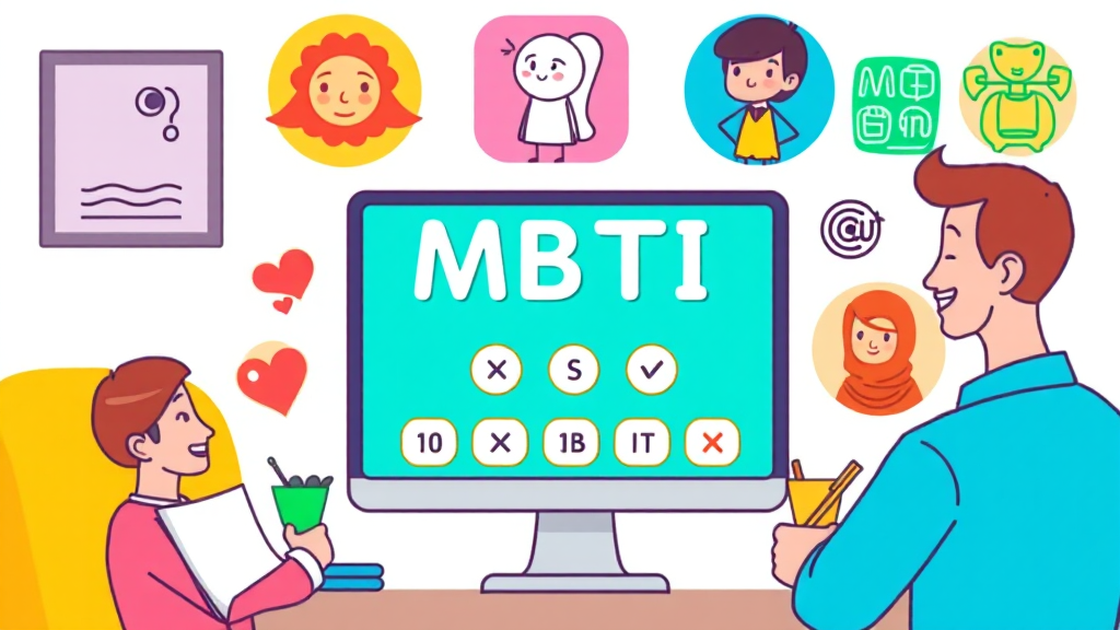무료 MBTI 검사 방법 (cartoon 스타일)