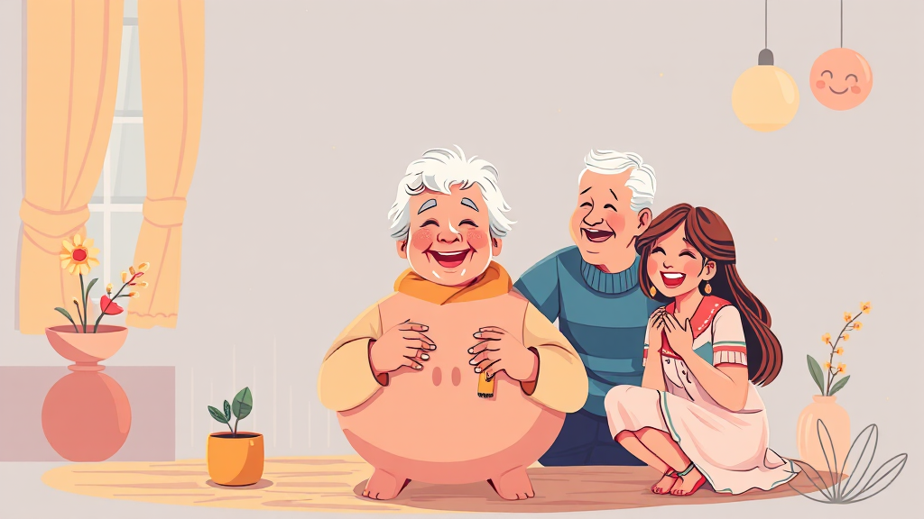 국민연금, 든든한 노후 대비 (illustration 스타일)