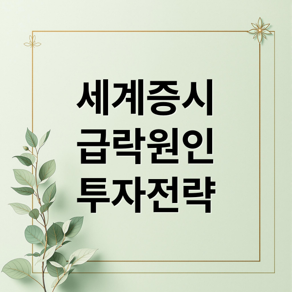 세계증시
급락원인
투자전략 (세계 증시 급락)