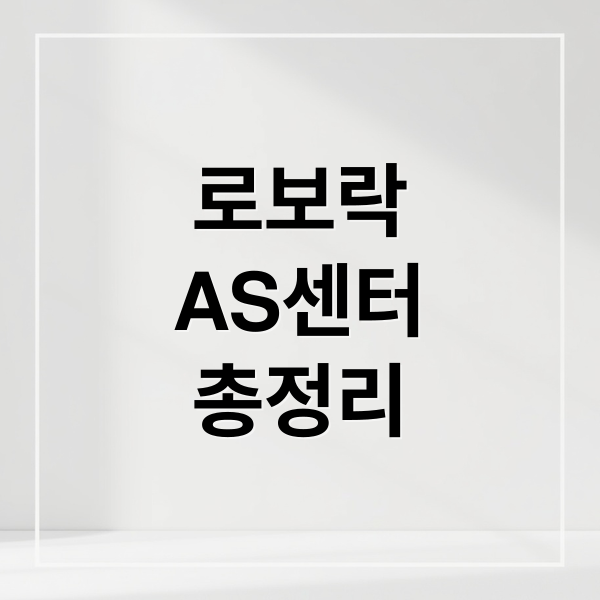 로보락
AS센터
총정리 (로보락 서비스센터)