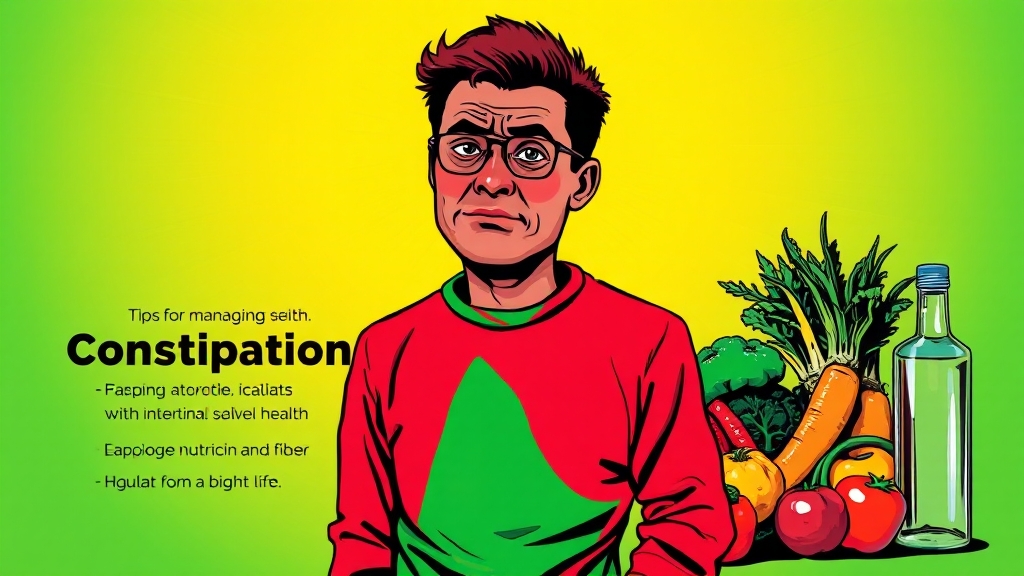 변비 자가 진단 & 장 건강 관리 (popart 스타일)