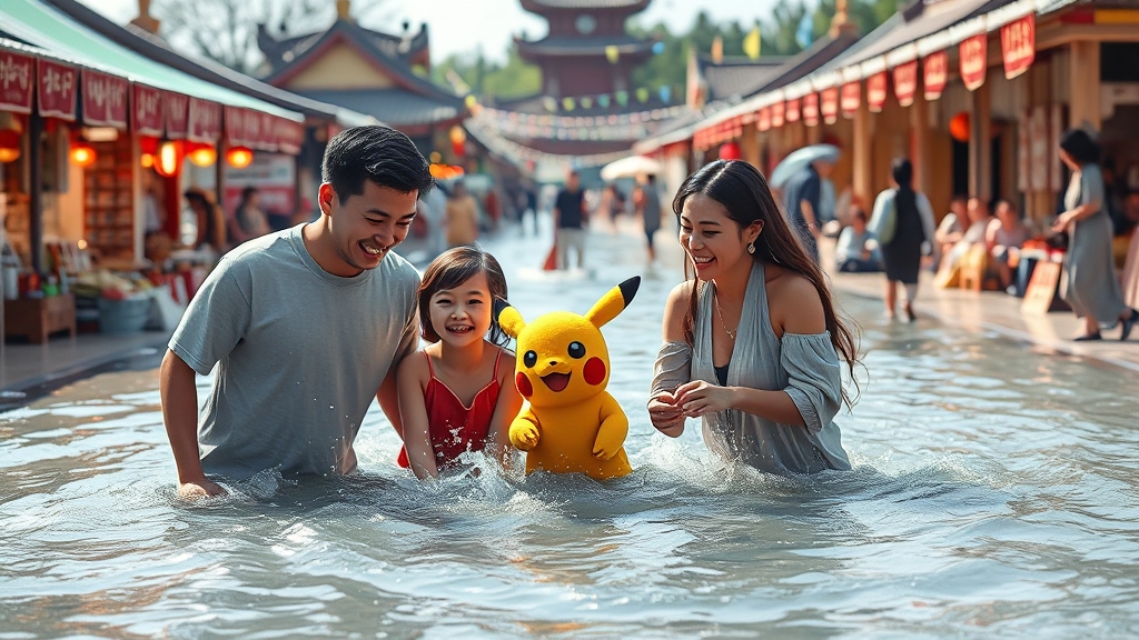 축제 현장 분위기 및 경제적 효과 (realistic 스타일)