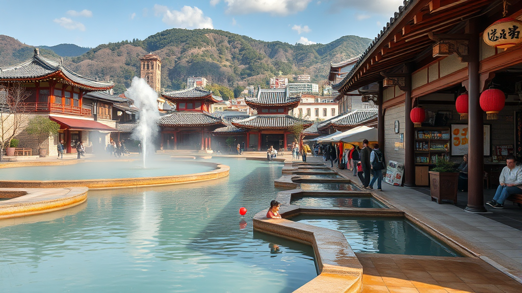 온양 주변 가볼 만한 곳 (realistic 스타일)