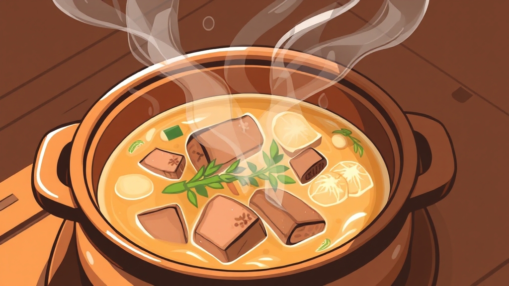 깊고 진한 소고기 육수 만들기 (illustration 스타일)