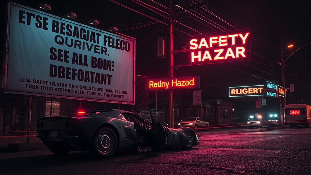 불법 광고물과 책임 소재 (realistic 스타일)