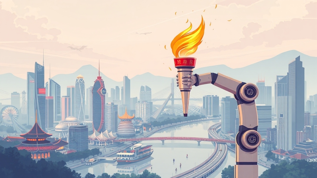 항저우 로봇 산업 현황 (illustration 스타일)