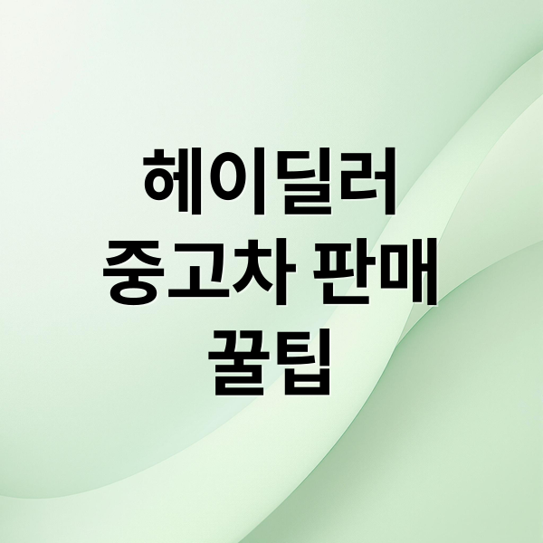 헤이딜러
중고차 판매
꿀팁 (중고차 판매 헤이딜러)