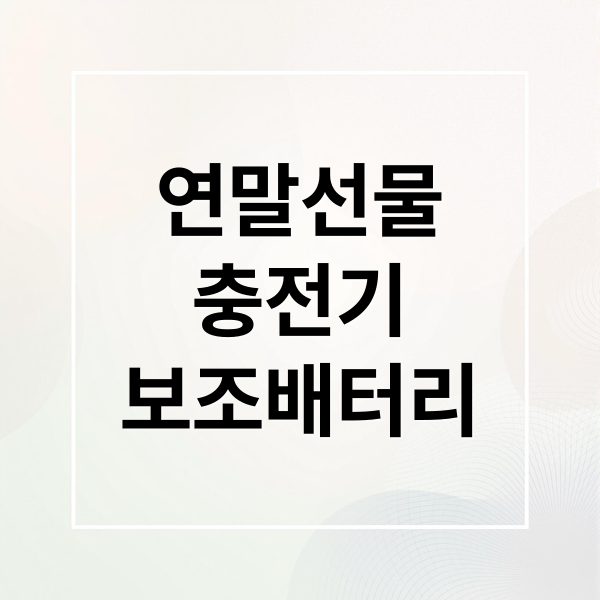 연말선물
충전기
보조배터리 (연말 선물 추천 충전기 보조배터리)