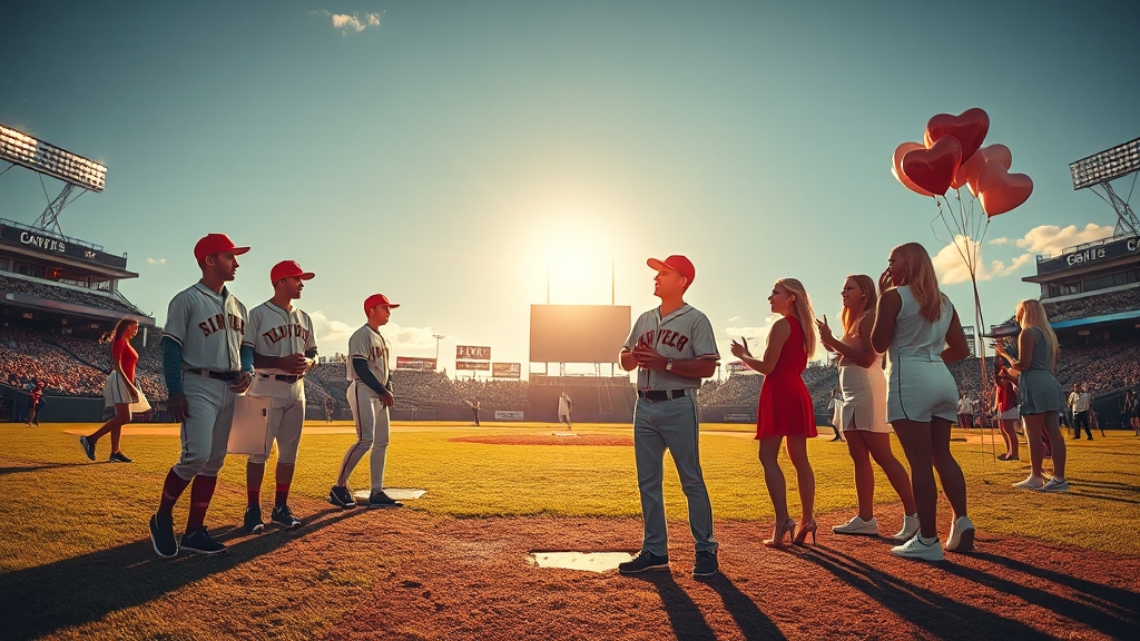 선수-치어리더 커플과 야구계 인식 (realistic 스타일)