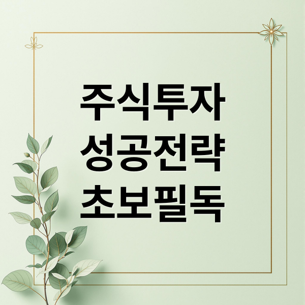 주식투자
성공전략
초보필독 (주식 투자전략)