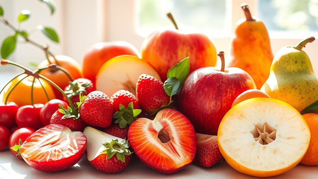 혈당 지수(GI) 낮은 과일 종류와 효과 (realistic 스타일)