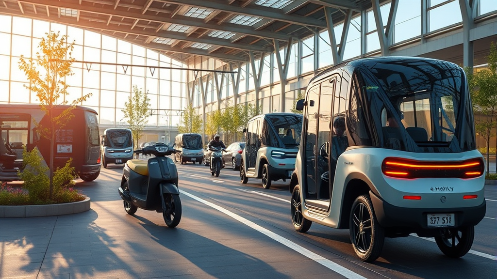 e-모빌리티 산업의 현재와 미래 비전 (realistic 스타일)