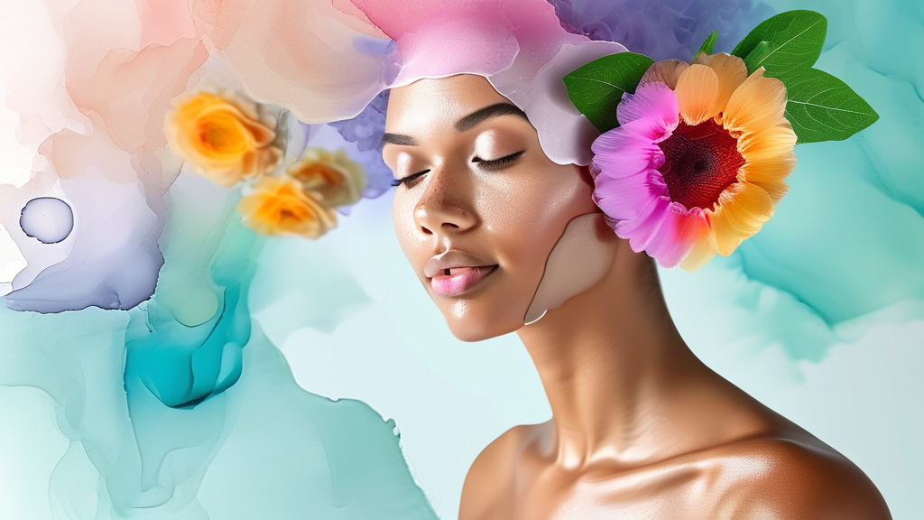 생활 습관 개선으로 피부 트러블 줄이기 (watercolor 스타일)