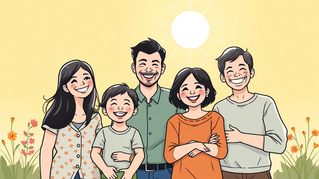 가족을 위한 든든한 지원: 출산, 육아, 다자녀 가구 지원금 (illustration 스타일)