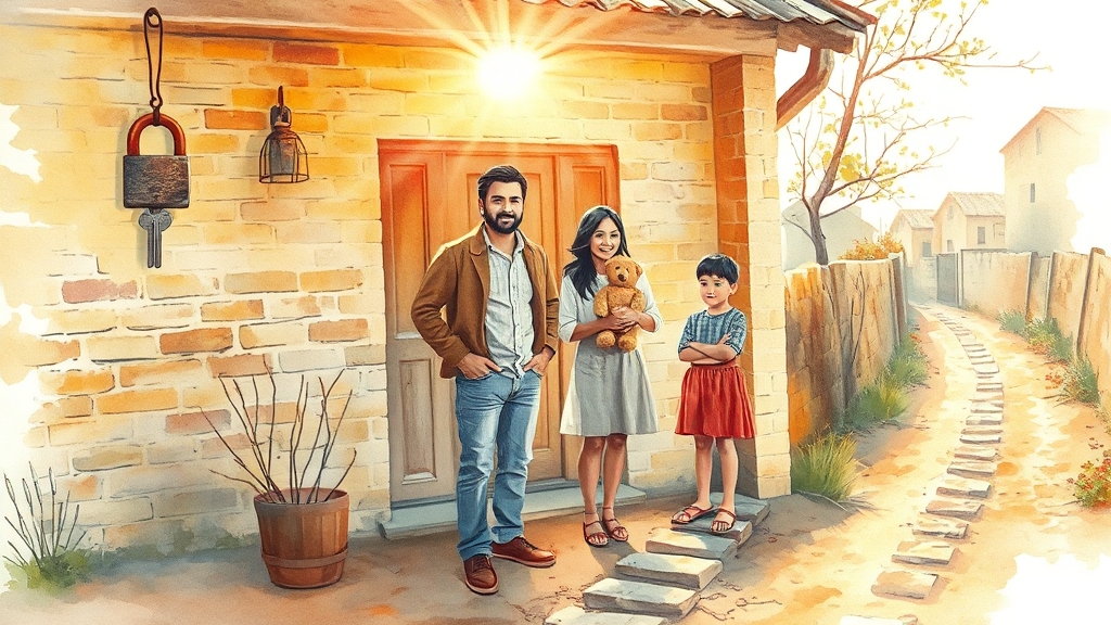 디딤돌 대출, 내 집 마련의 발판 (watercolor 스타일)