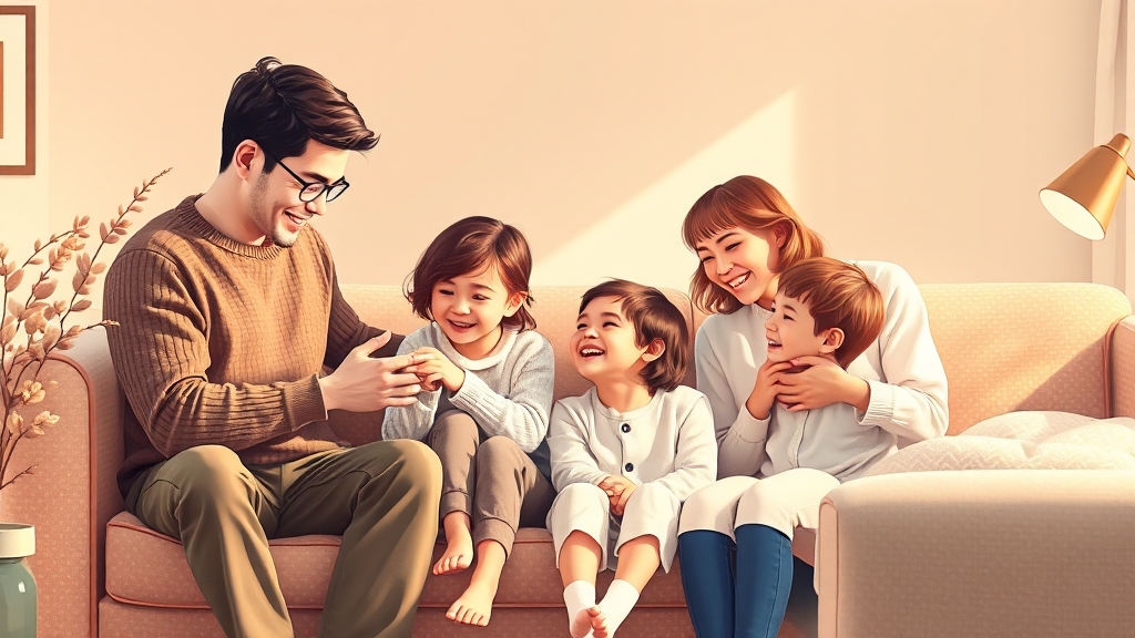 가족 간 역할 분담 방법 (illustration 스타일)